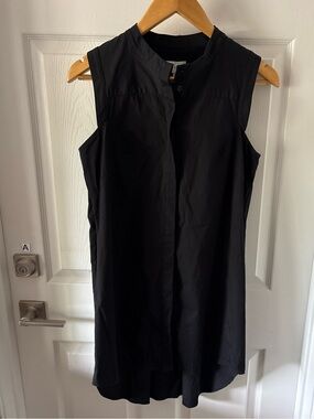 Milly Sleeveless Button Down Hi-Low Shirt Dress Size S